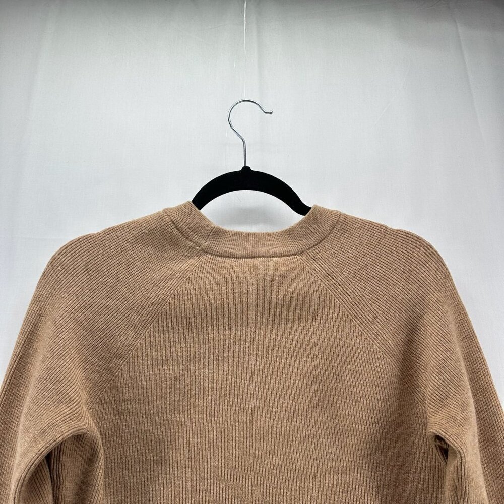 ON 34th Womens Sz XS Sweater Crew Neck Long Sleeve Button Cuff Pullover Brown - Picture 3 of 4